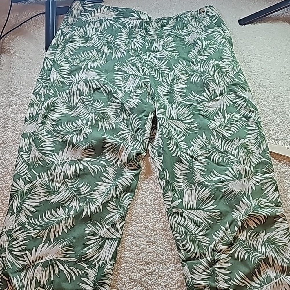 Exofficio pants womens 12 Palm Tree print pants lightweight travel leisure hikin - Picture 1 of 9